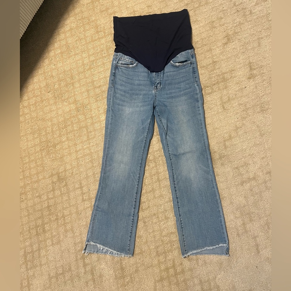 Pinkblush Light Blue Maternity Crop Jeans